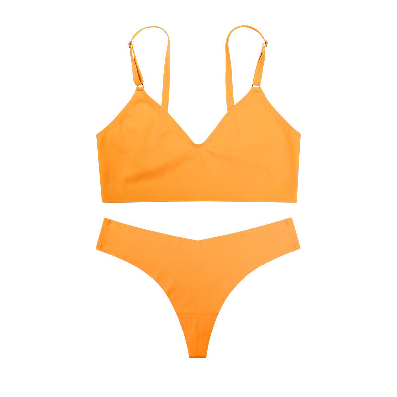 Breathable Women's V-Neck Bra and Panty Set
