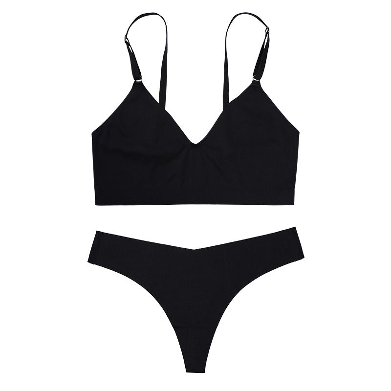 Breathable Women's V-Neck Bra and Panty Set